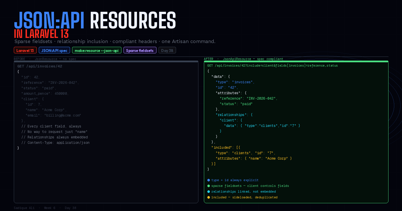 Laravel 13 Ships JSON:API Resources. Your API Just Got a Spec.