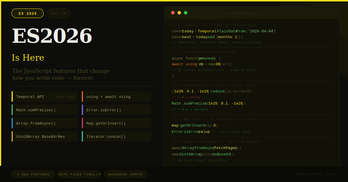 ES2026 Is Here: The JavaScript Features That Change How You Code