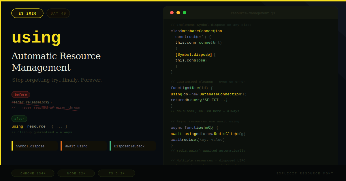The using Keyword: JavaScript Finally Has Automatic Resource Management