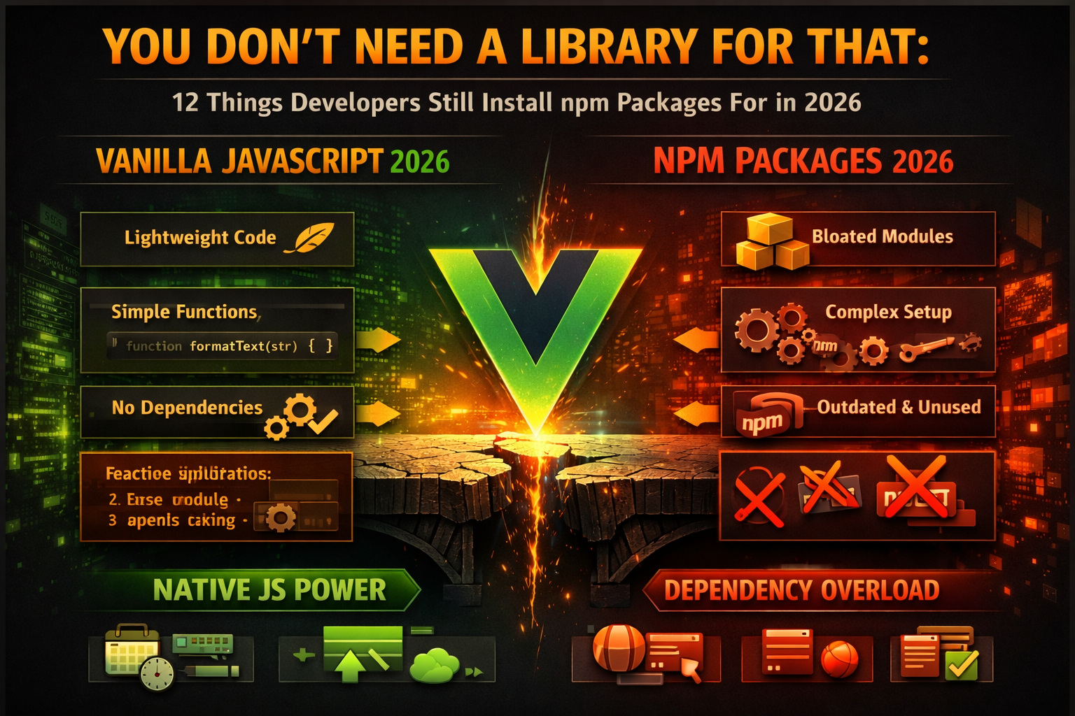You Don’t Need a Library for That: 12 Things Developers Still Install npm Packages For in 2026