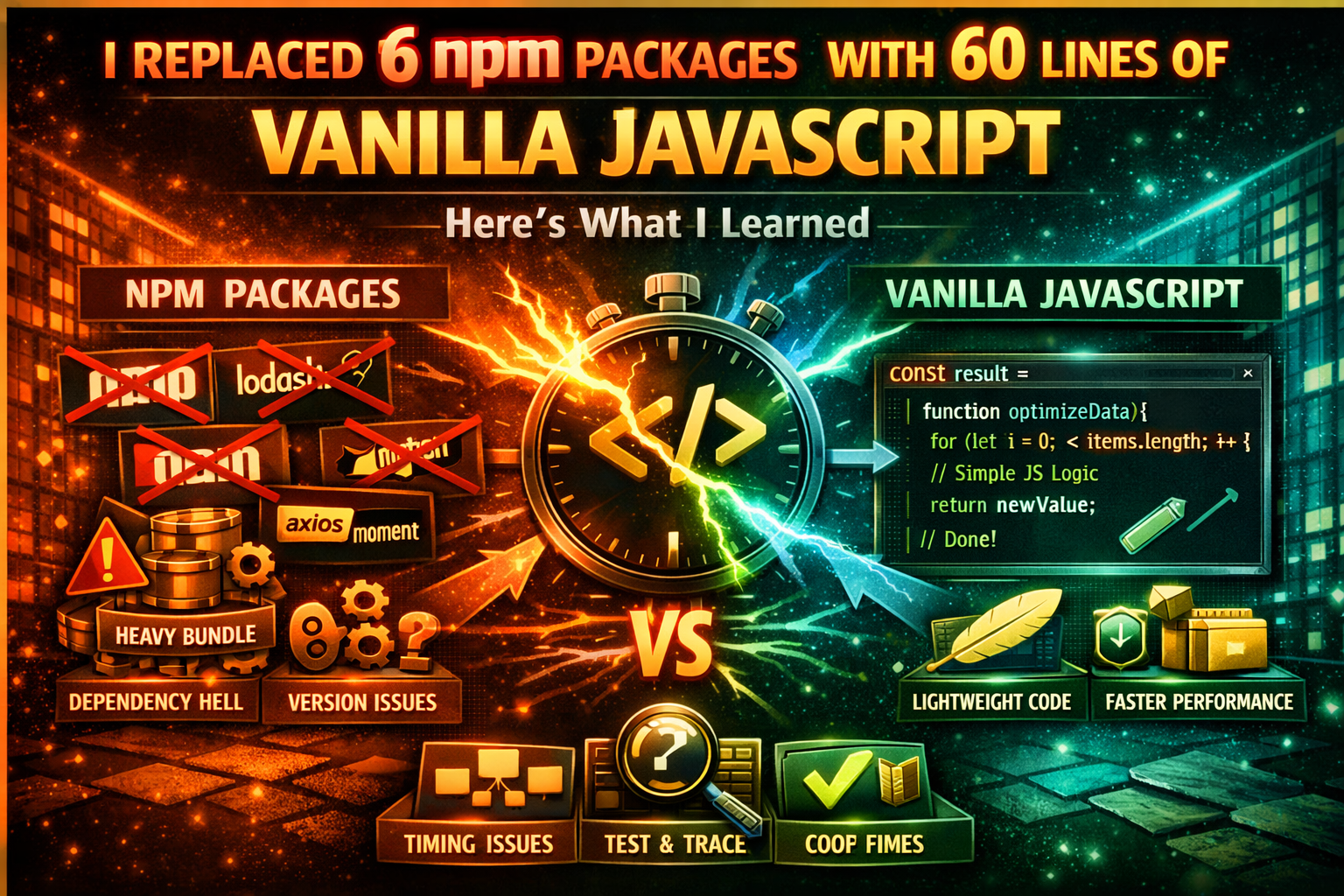 I Replaced 6 npm Packages With 60 Lines of Vanilla JavaScript. Here’s What I Learned.