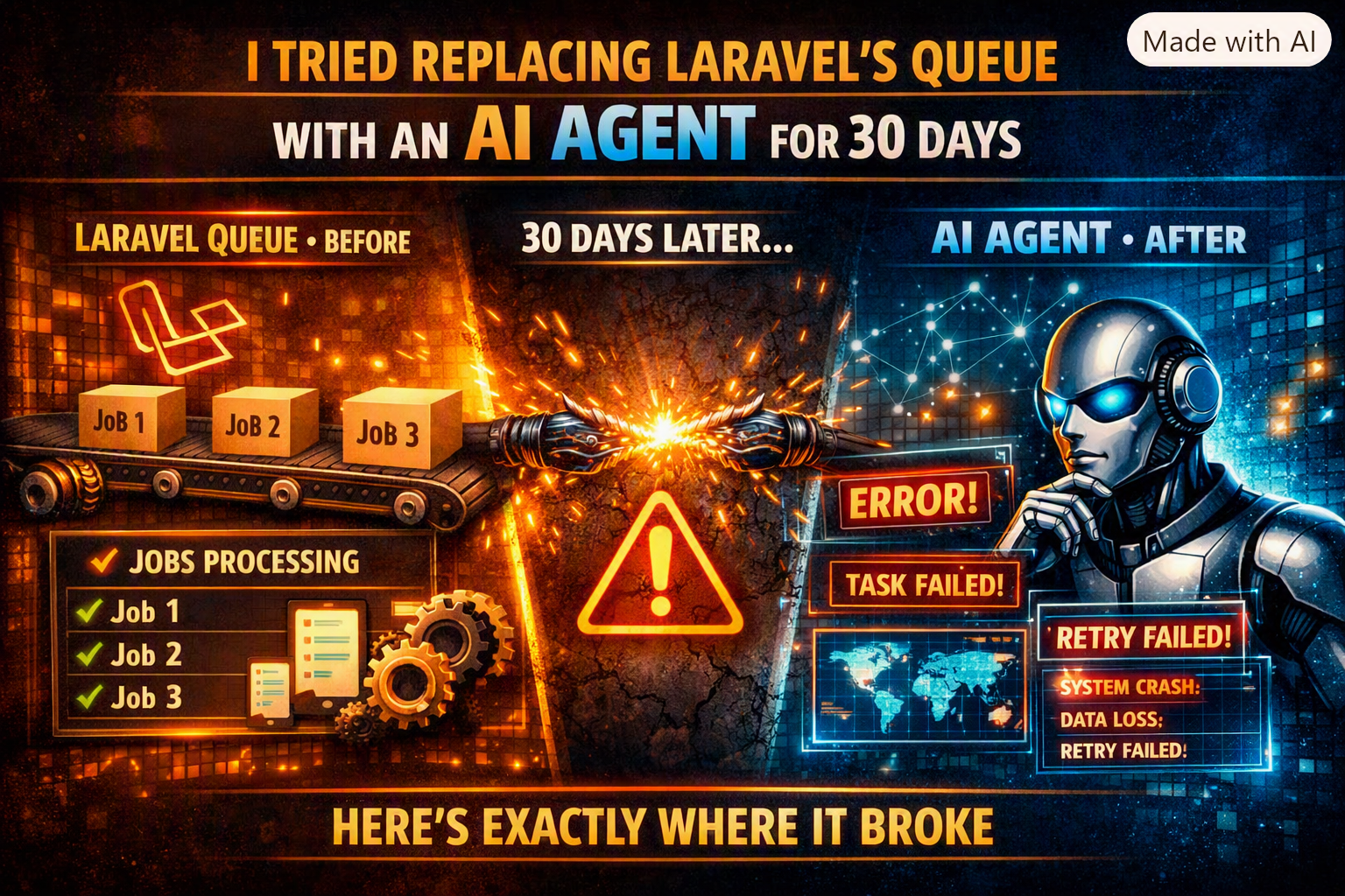I Tried Replacing Laravel’s Queue with an AI Agent for 30 Days. Here’s Exactly Where It Broke