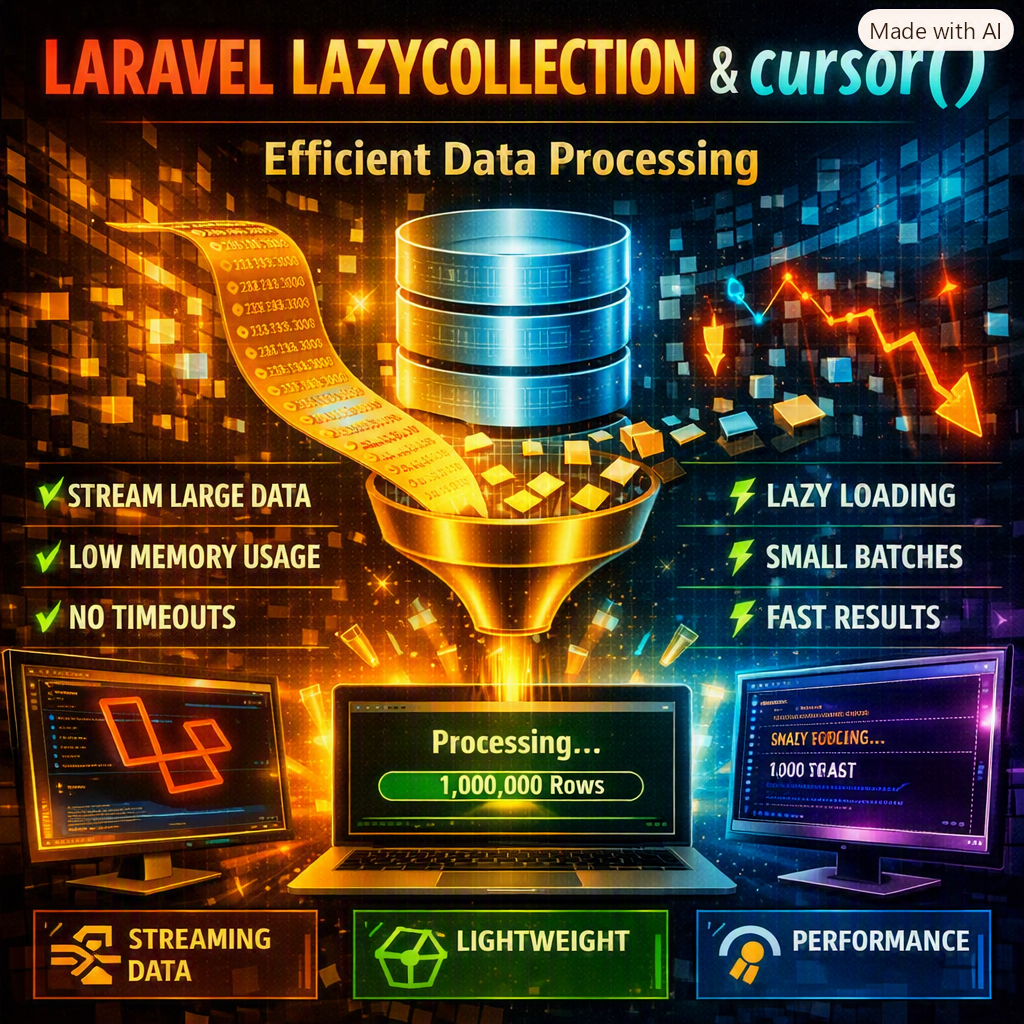 Laravel LazyCollection and cursor(): Process 1 Million Database Rows Without Killing Your Server