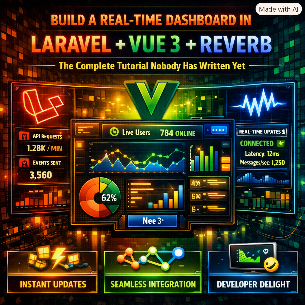 Build a Real-Time Dashboard in Laravel + Vue 3 + Reverb: The Complete Tutorial Nobody Has Written Yet