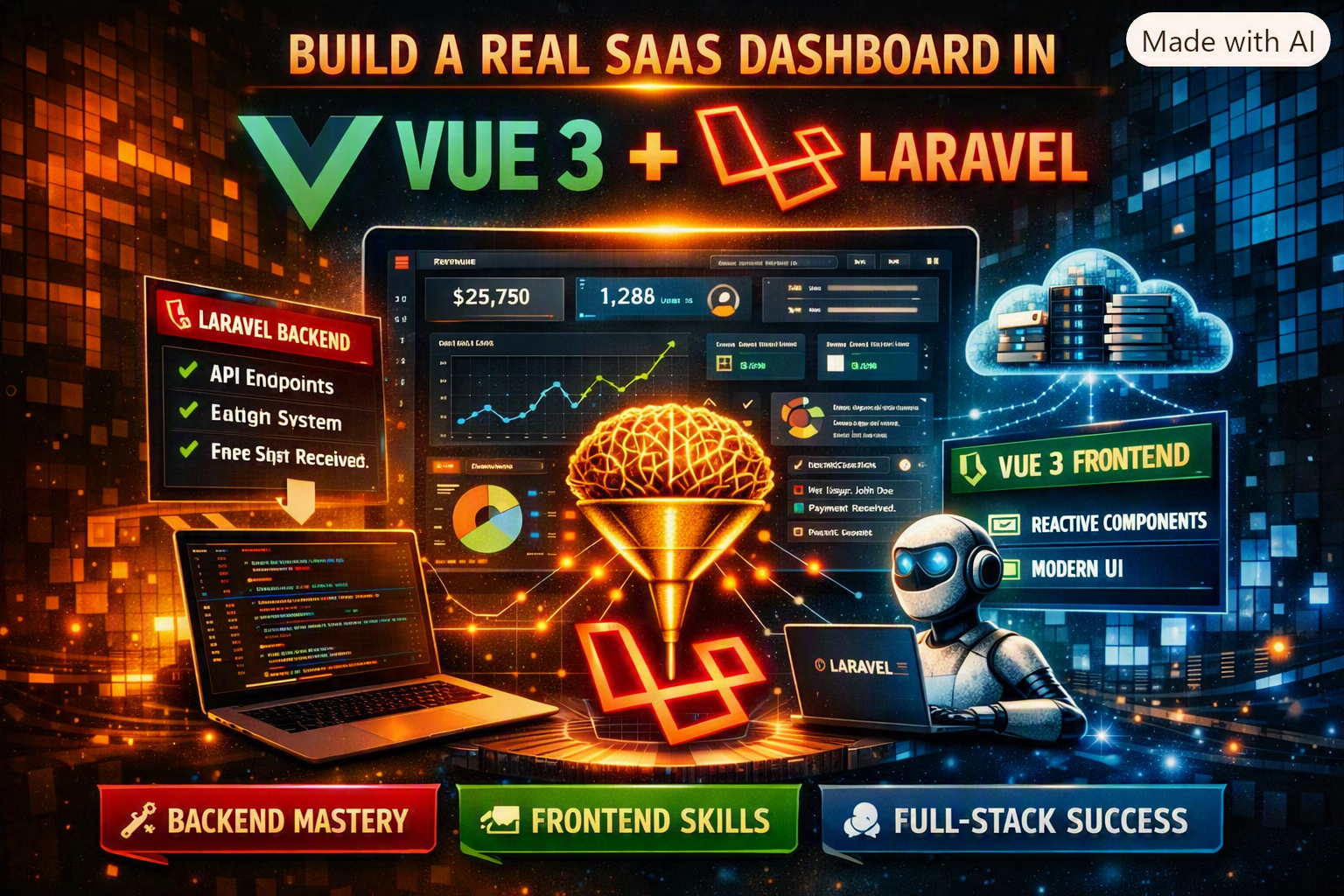 Build a Real SaaS Dashboard in Vue 3 + Laravel: The Full-Stack Tutorial That Goes All the Way
