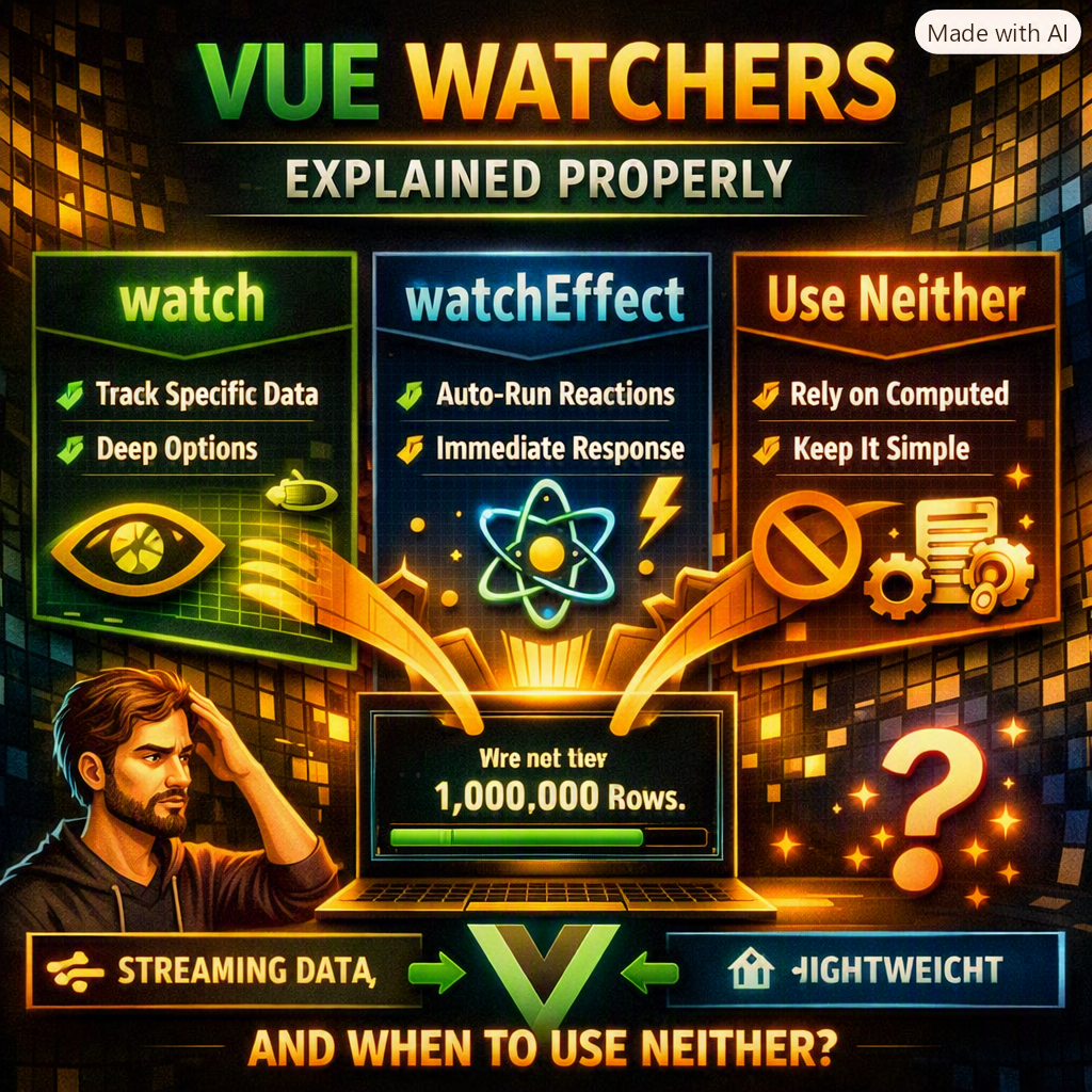 Vue Watchers Explained Properly: When to Use watch, watchEffect, and When You Should Use Neither