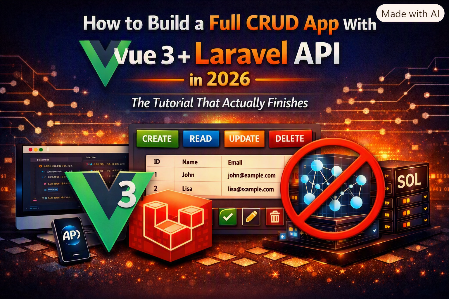 How to Build a Full CRUD App With Vue 3 + Laravel API in 2026 — The Tutorial That Actually Finishes